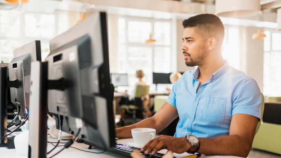 Man working on computer